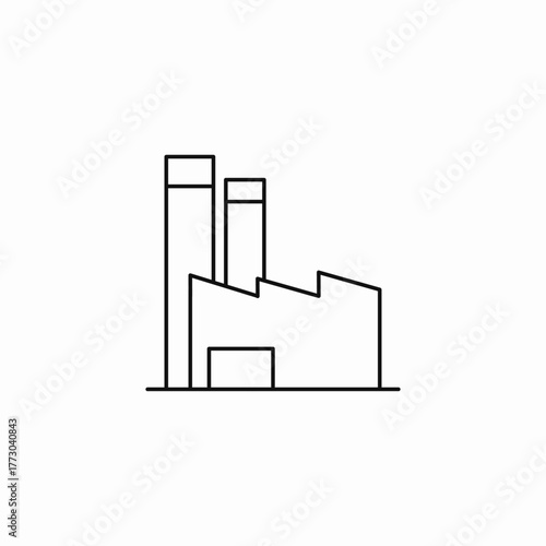 tall smokestack factory icon sign vector