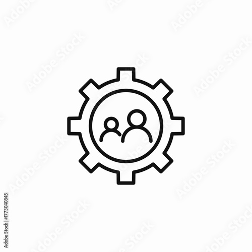 team gear management icon sign vector