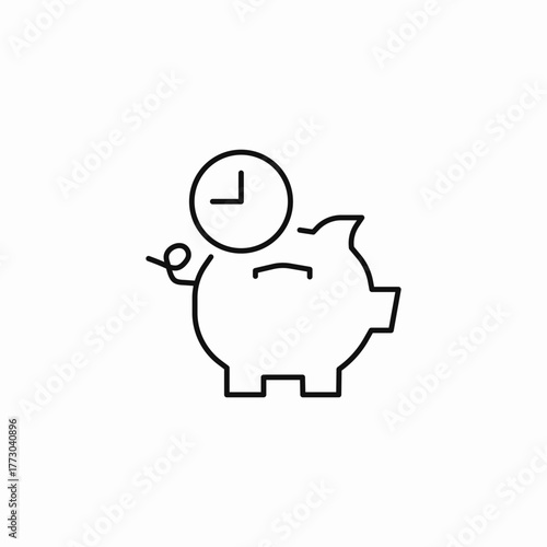 time savings piggybank icon sign vector