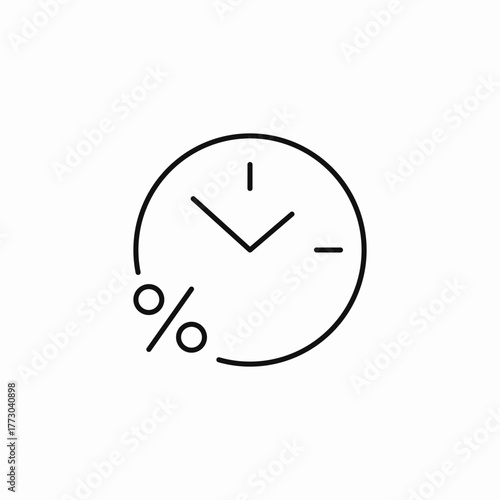 time interest rate icon sign vector