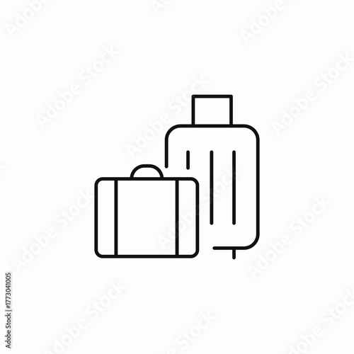 two travel suitcases icon sign vector