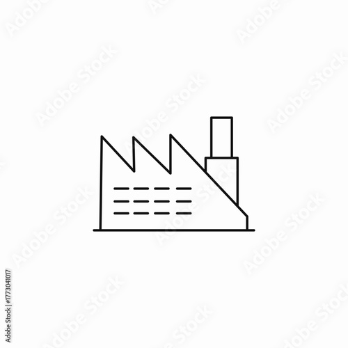 warehouse sawtooth roof icon sign vector