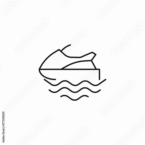 water sports jetski icon sign vector