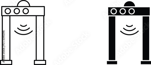 metal detector  icon vector graphic illustration  with white background flat hand made icon fill icon .