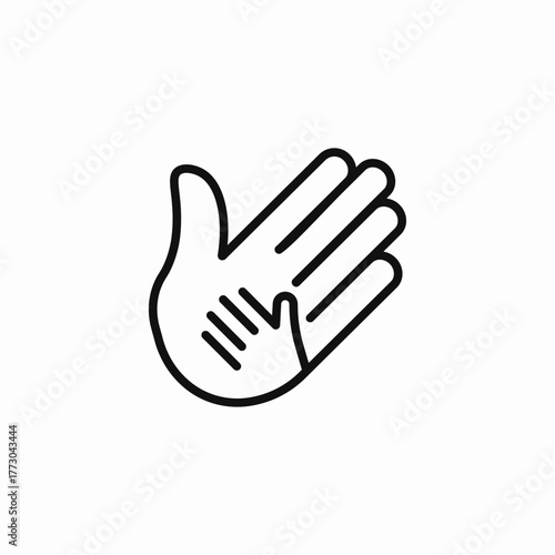 adult child protection help hand icon sign vector