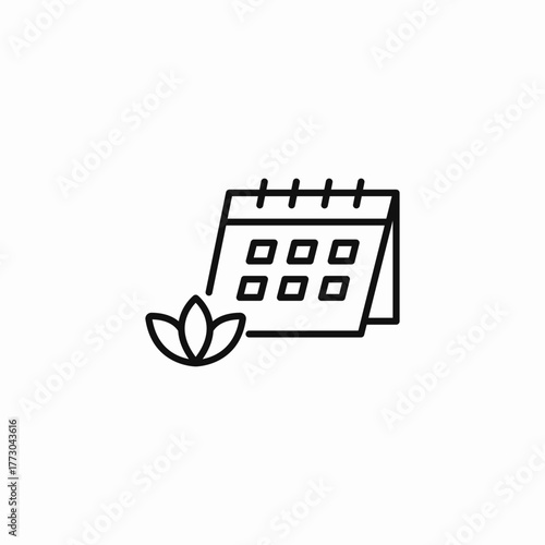 calendar date booking lotus schedule icon sign vector