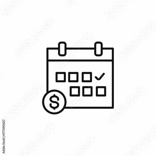 calendar with payday icon sign vector