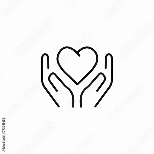 caring hands heart icon sign vector