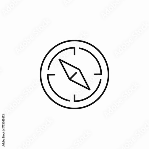 circular compass navigation icon sign vector