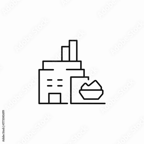 coal mine factory building icon sign vector
