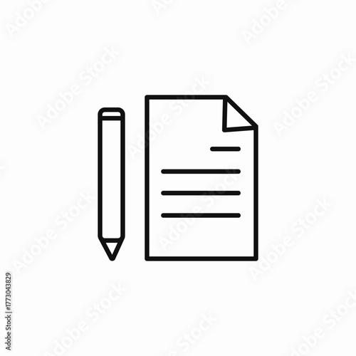 document pencil write icon sign vector