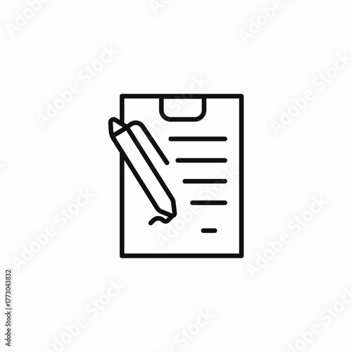 document writing pencil icon sign vector