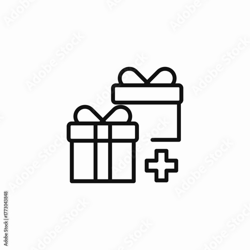 donate gifts plus charity icon sign vector