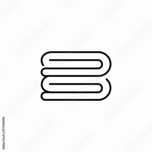 folded stack clean bath towels icon sign vector