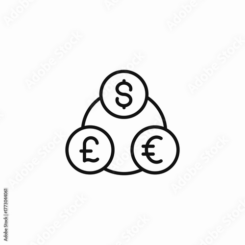 global currency exchange icon sign vector