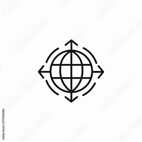 global expansion reach icon sign vector