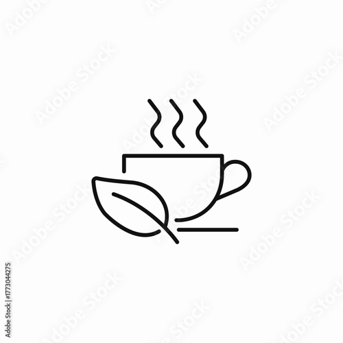hot tea leaf icon sign vector