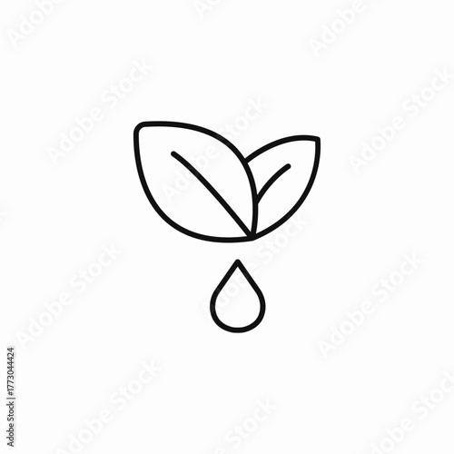 leaf extract natural drop icon sign vector