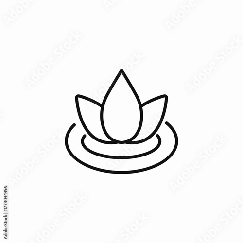 lotus water drop meditation calm icon sign vector