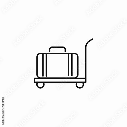 luggage cart dolly icon sign vector
