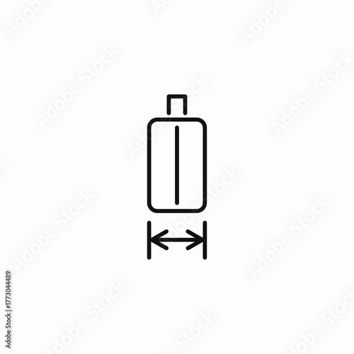 luggage depth measurement icon sign vector