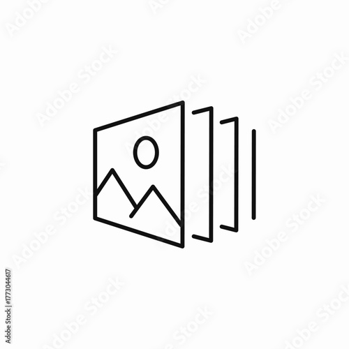 multiple stacked images icon sign vector