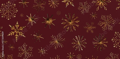 Luxurious gold snowflakes p...