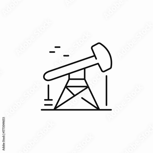 oil pumpjack extraction icon sign vector