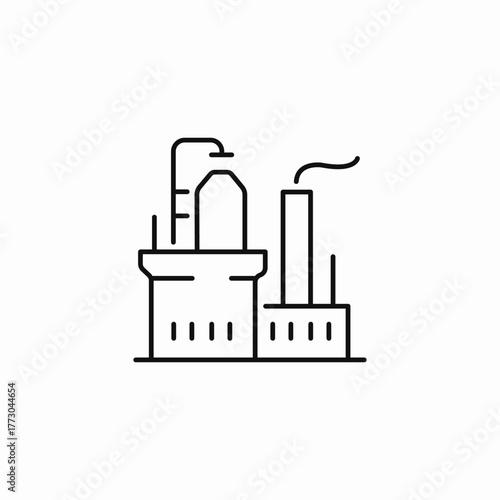 oil refinery complex icon sign vector