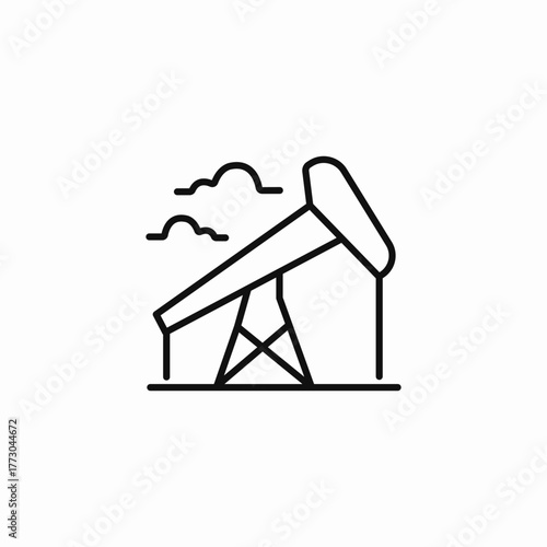 oil well pumpjack icon sign vector