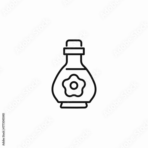 sauce ketchup bottle flower icon sign vector