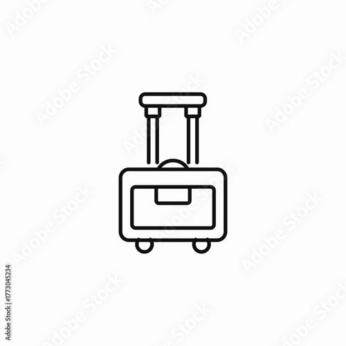 small wheeled carryon icon sign vector