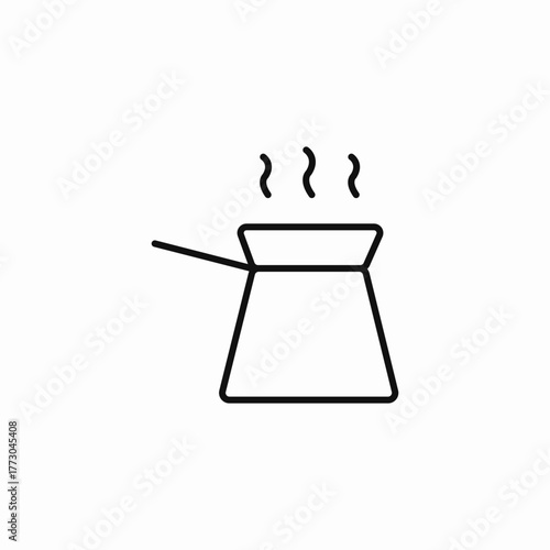 steaming turkish cezve icon sign vector