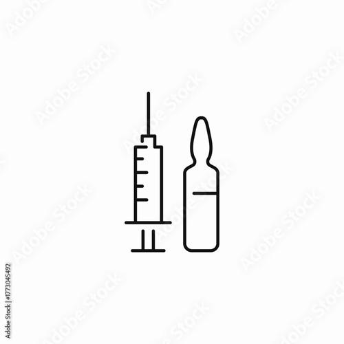 syringe ampoule injection icon sign vector