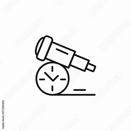 telescope clock longterm icon sign vector