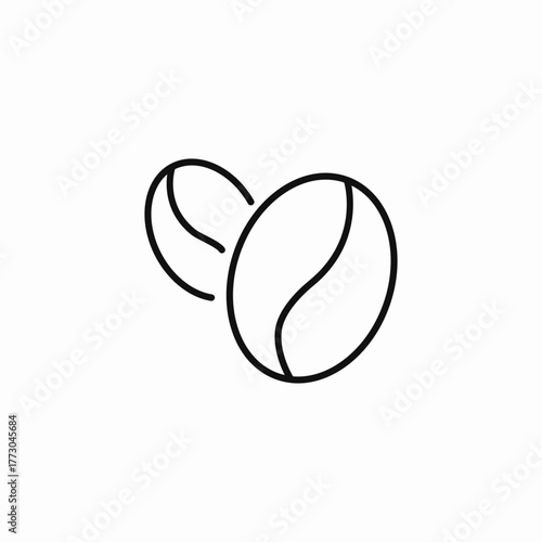 two coffee beans icon sign vector