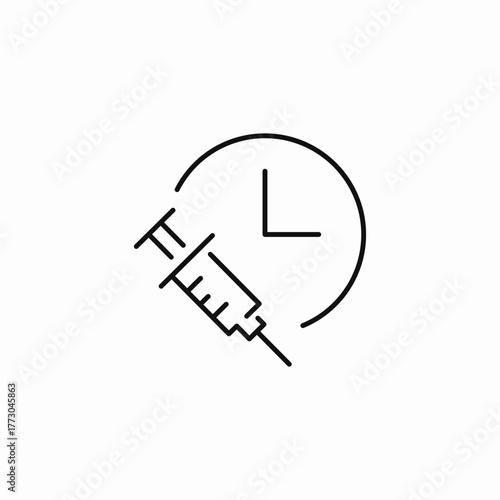 vaccination time schedule icon sign vector