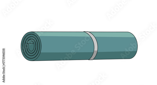 Rolled up sleeping mat for camping.