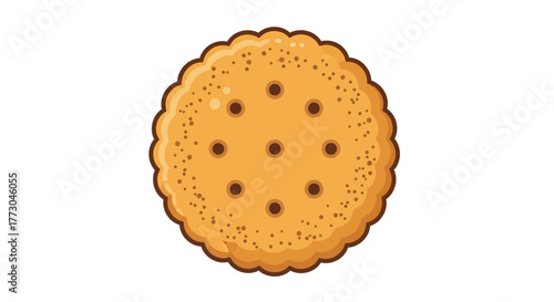 Round Cracker with Perforations and Embossed Edge.