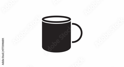 Simple Black Mug Icon.