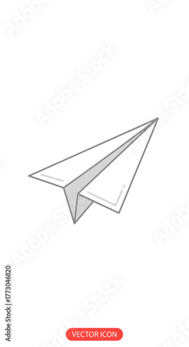 Simple Paper Airplane Illustration.