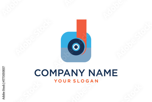 Modern Abstract Letter D Logo Design with Eye Icon for Company Branding