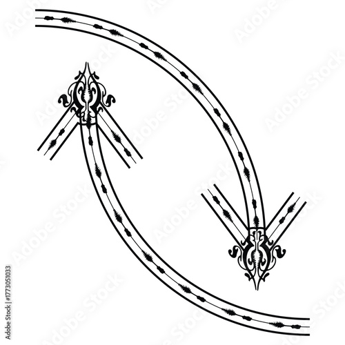 Elegant vintage flourishes with decorative ornaments and curved lines design element