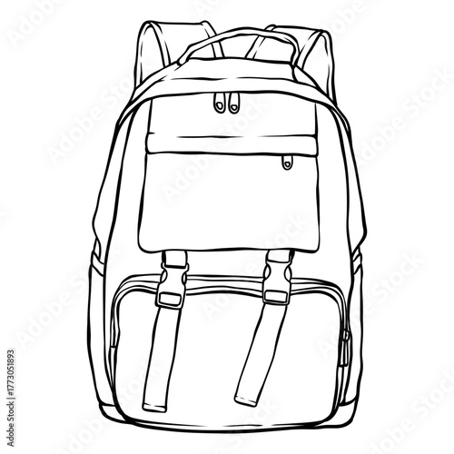 backpack vector drawing illustration line art