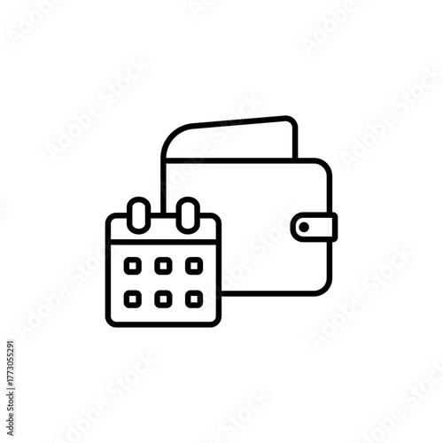 Pay later icon, simple flat style, vector illustration, symbol, pictogram of design logo template, for ui or ux isolated on white for mobile app, editable