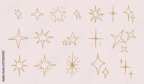 Hand-Drawn Sparkle and Starburst Doodle Collection