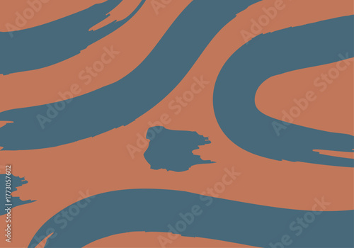 Fondo naranja con pinceladas azul grisáceas 