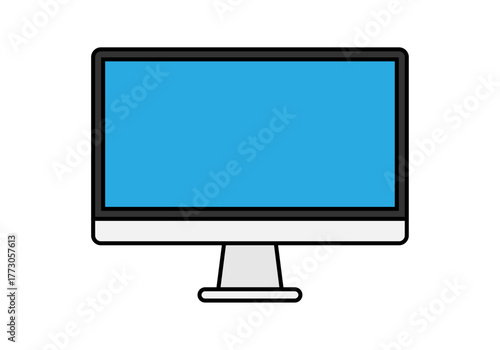 Icono negro de pantalla de ordenador encendida 