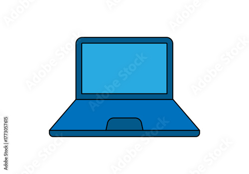 Icono de ordenador portátil en fondo blanco