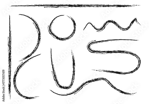 Trazos de pincel negro en fondo blanco